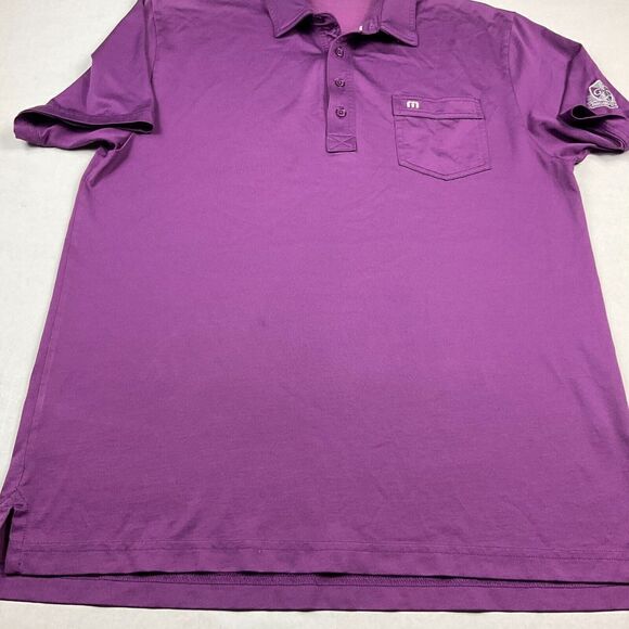 Travis Mathew Mens Polo Shirt Purple Stretch Short Sleeve Button Up Top MEDIUM - Picture 2 of 12